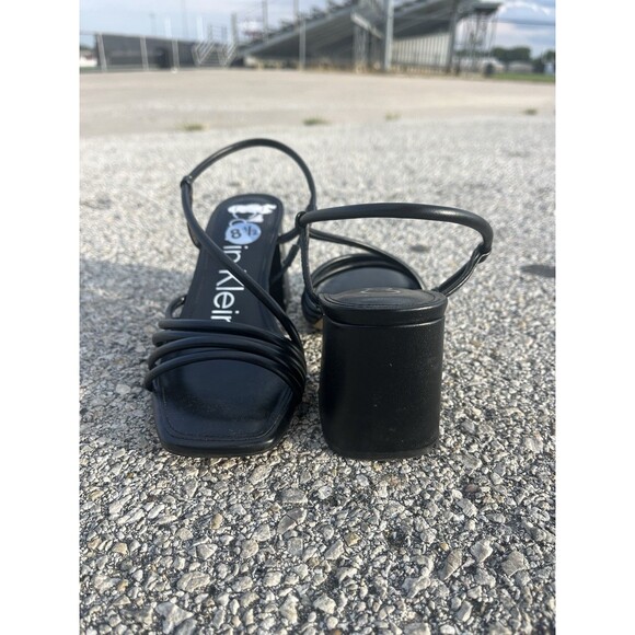 Calvin Klein Black holland heeled sandal size 8.5 - Picture 4 of 5